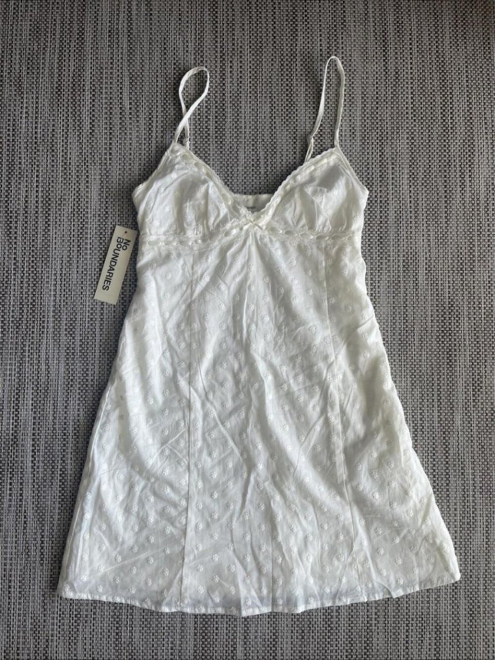 No Boundaries Women's White Babydoll-dresses